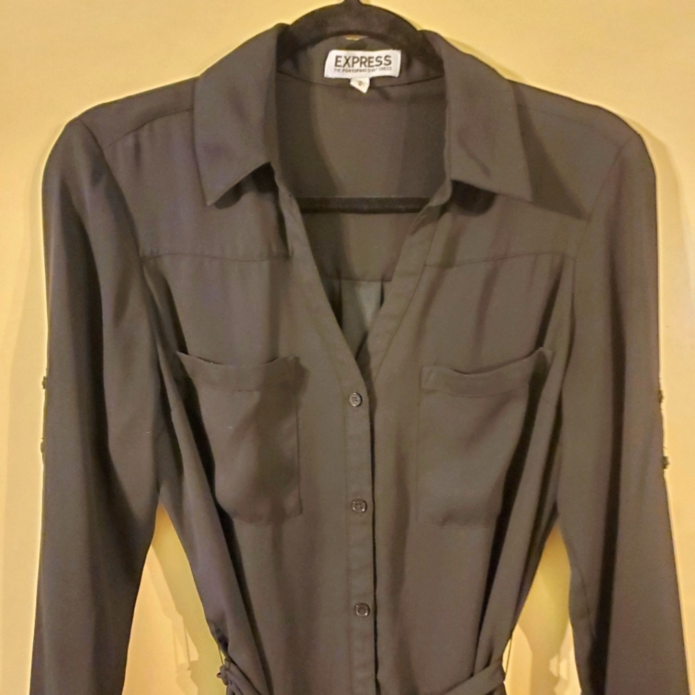 Express black shirt dress Medium long sleeve